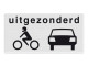 Onderbord RVV OB57 - Uitgezonderd motorvoertuigen