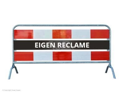 Dranghek reclame rood-wit 2 meter enkelzijdig