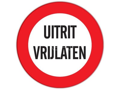 Verkeersbord Uitrit vrijlaten