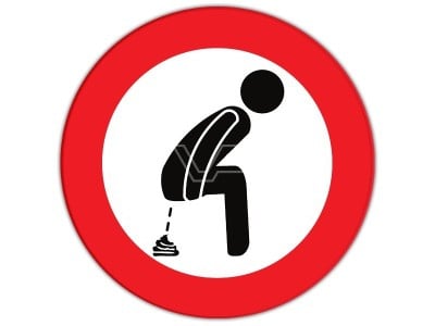 Verboden te wildpoepen bord Ø 30 cm