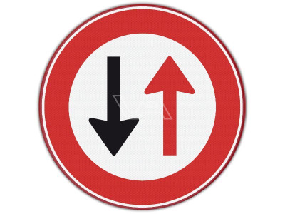 Verkeersbord RVV F05 - Voorrang verlenen aan tegemoetkomend verkeer