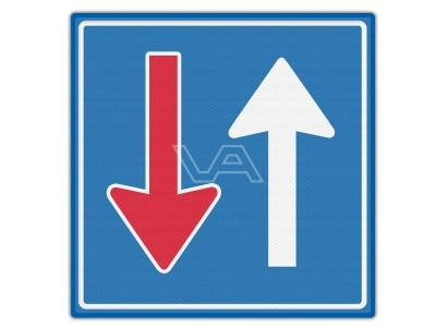 Verkeersbord RVV F06 - Voorrang op tegemoetkomend verkeer