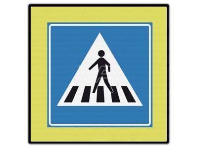 Verkeersbord RVV L02f - Voetgangersoversteekplaats fluor