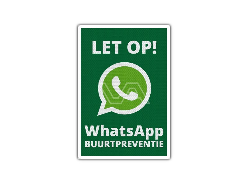 Verkeersbord WhatsApp Buurtpreventie WB09 40 x 60 cm