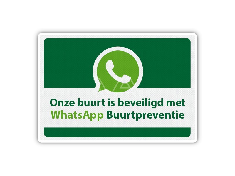 Verkeersbord WhatsApp Buurtpreventie WB04 60 x 40 cm