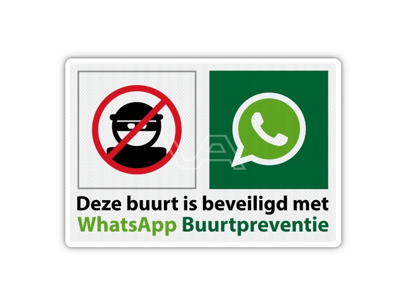 Verkeersbord WhatsApp Buurtpreventie WB05 60 x 40 cm