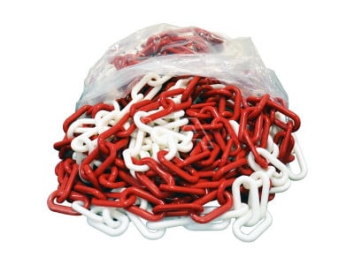 Afzetketting rood-wit kunststof 25 m