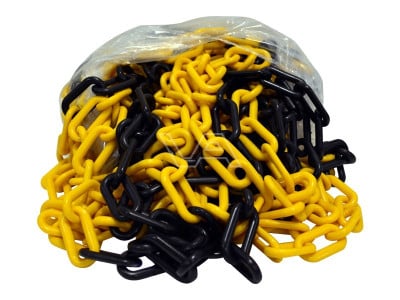 Afzetketting geel-zwart kunststof 25 m