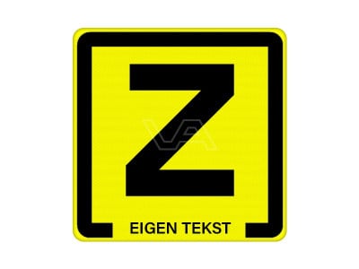 Zinkerbord 80 x 80 cm geel klasse 2 
