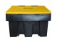 Zoutbak groot HDPE 450 kg zwart-geel 