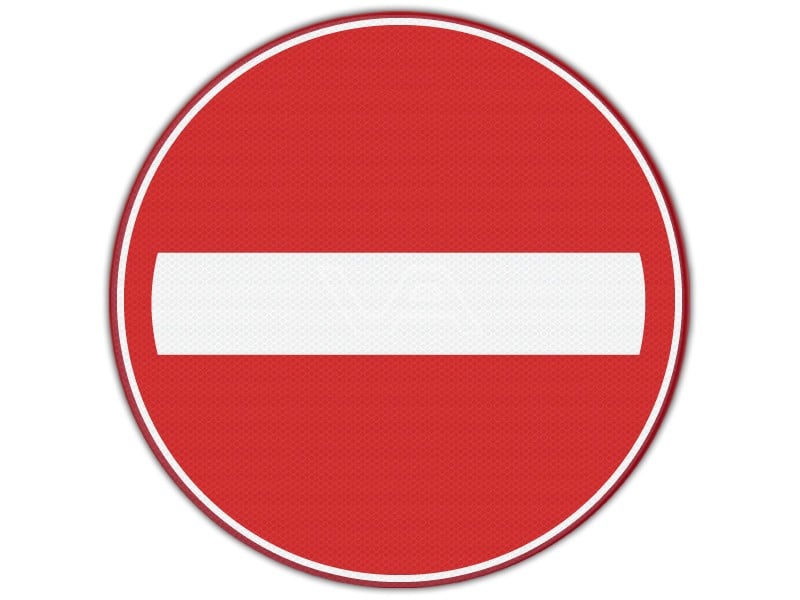 Verkeersbord C02 Geslotenverkl. deze richting Visser Assen