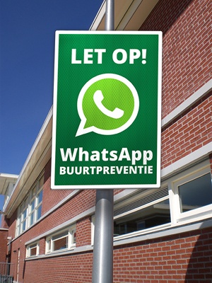 Verkeersbord WhatsApp BUURTPREVENTIE